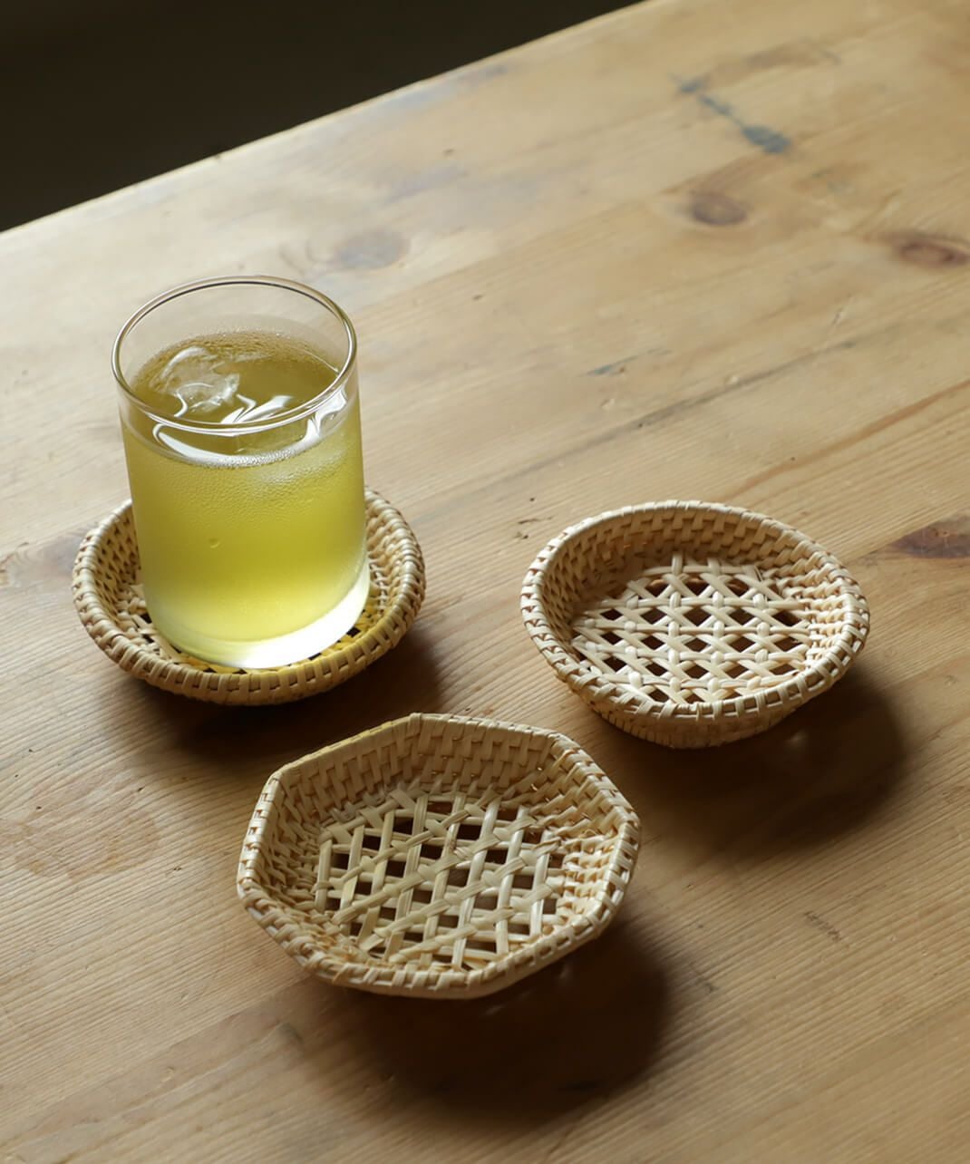 松野屋籐茶托 丸 ・八角(コースター・受け皿) | mumokutekiオンライン