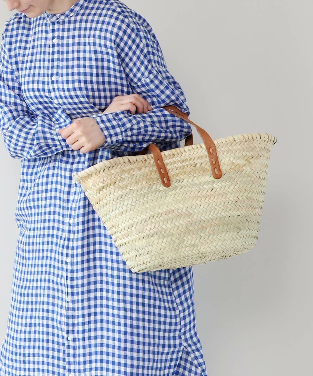 松野屋マルシェカゴ平革2ハンドル M | mumokutekiオンラインストア