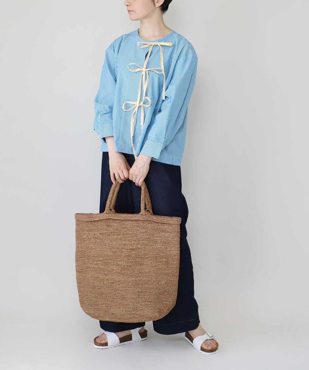 松野屋ラフィアかぎ編みバッグ縁小折り返し | mumokutekiオンラインストア