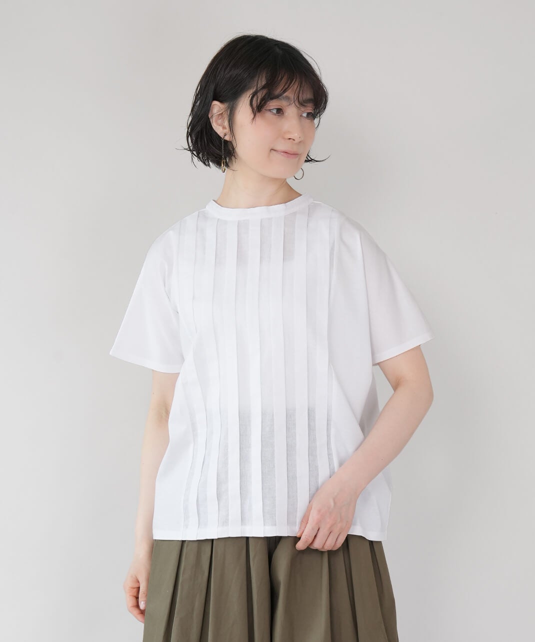 mumokuteki×LILASIC【WEB限定】ブラウスみたいなタック切替え