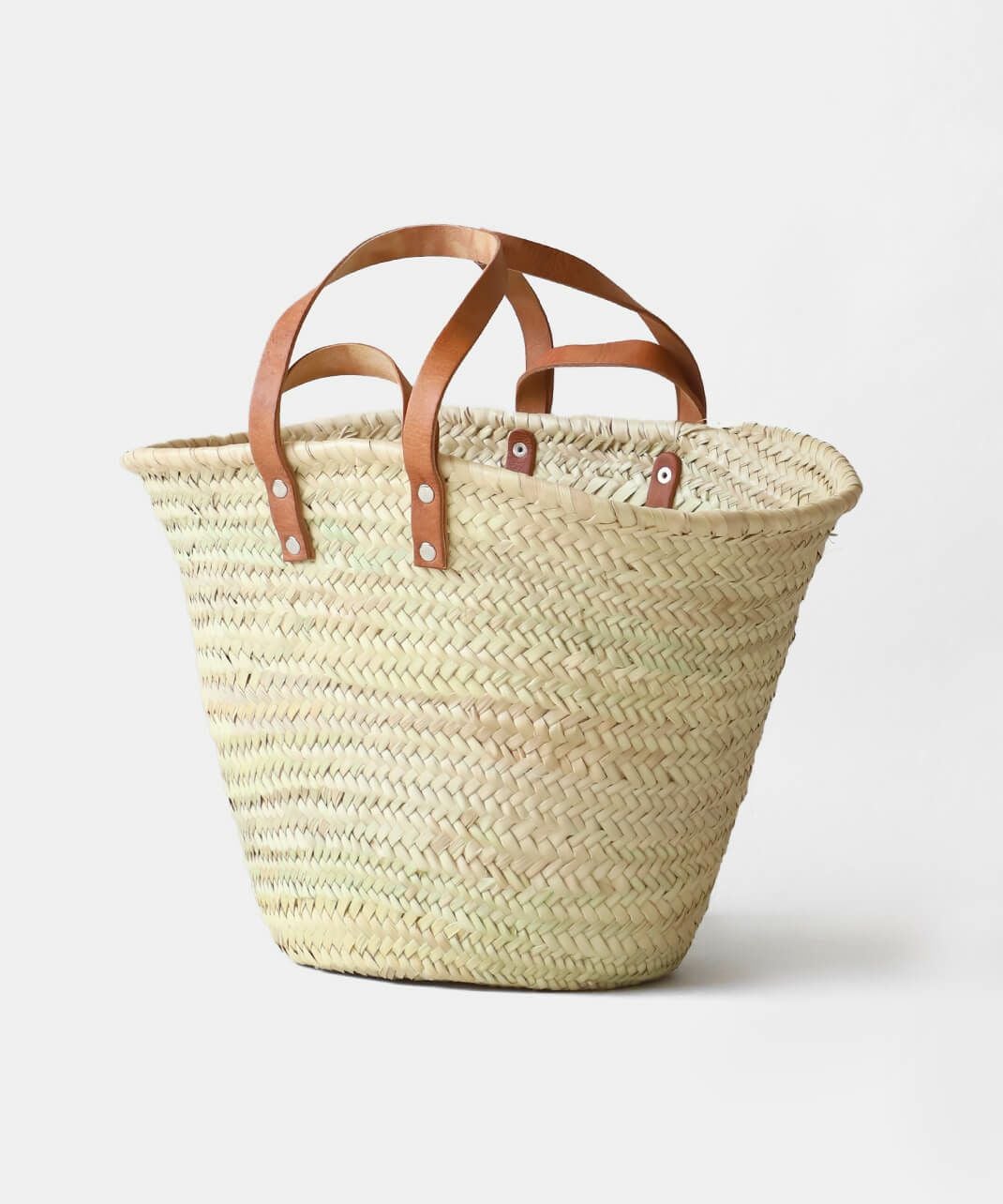 松野屋マルシェカゴ平革2ハンドル M | mumokutekiオンラインストア