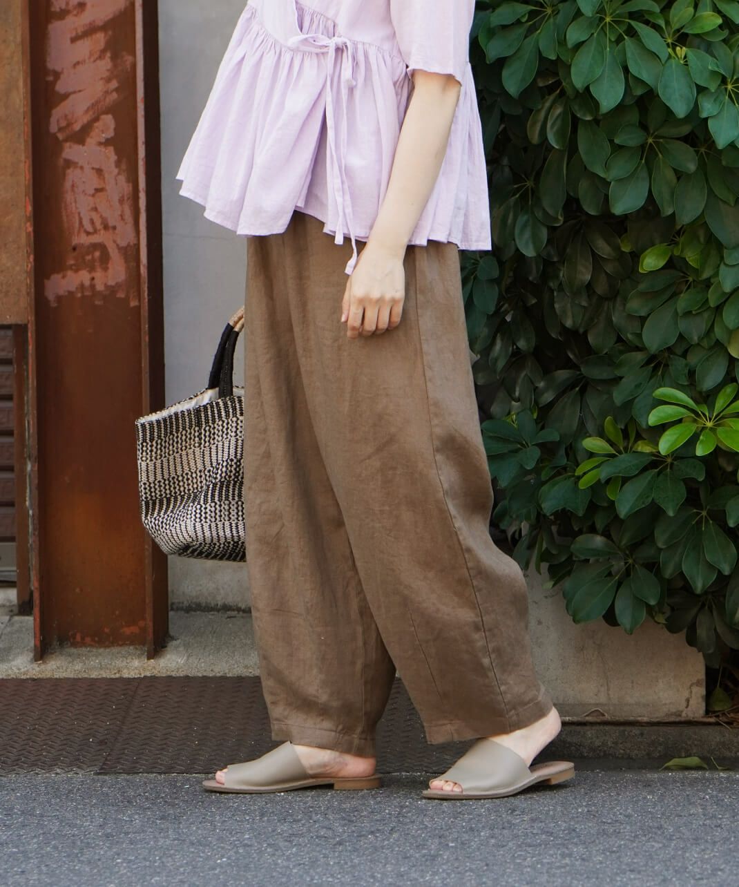 30%off】mumokuteki長さが選べる2サイズ展開のリネンコクーンパンツ