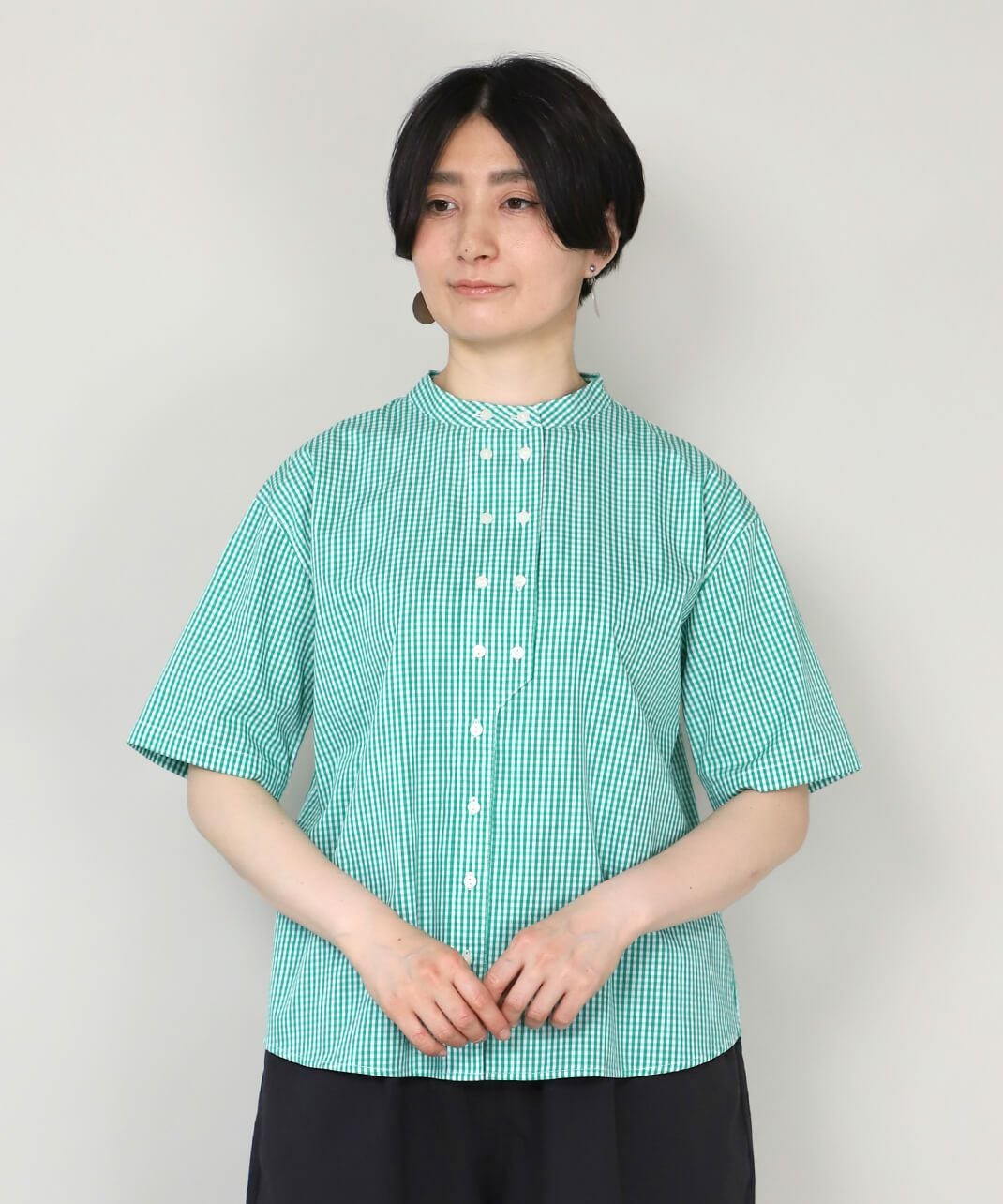 mumokuteki秘密のダブルボタン半袖シャツ | mumokutekiオンラインストア