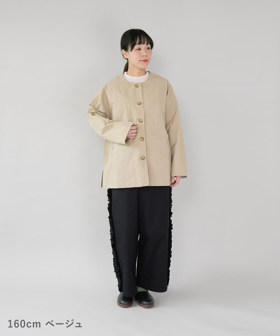 mumokuteki撥水加工ナイロンのノーカラージャケット | mumokuteki