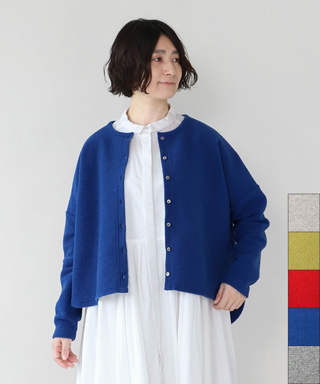 20%off】mumokuteki上質なスライバーニットのワイドカーディガン