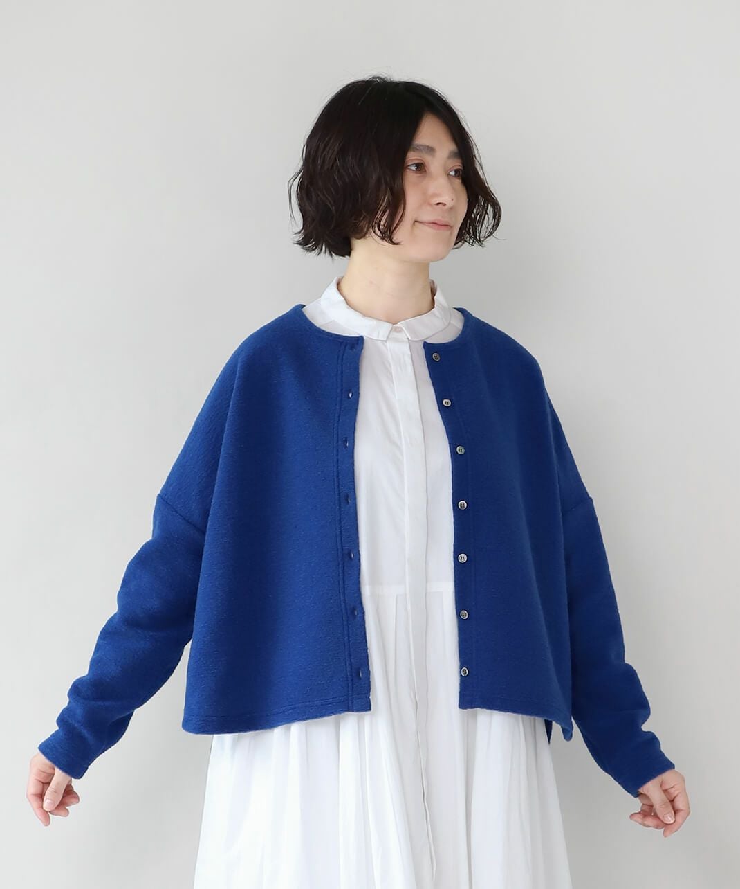 20%off】mumokuteki上質なスライバーニットのワイドカーディガン