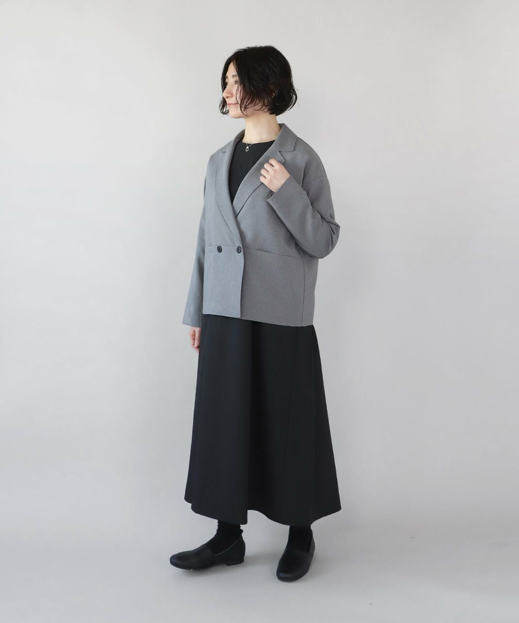 un cinqフォーマル対応イージーケア オックス生地テーラードジャケット