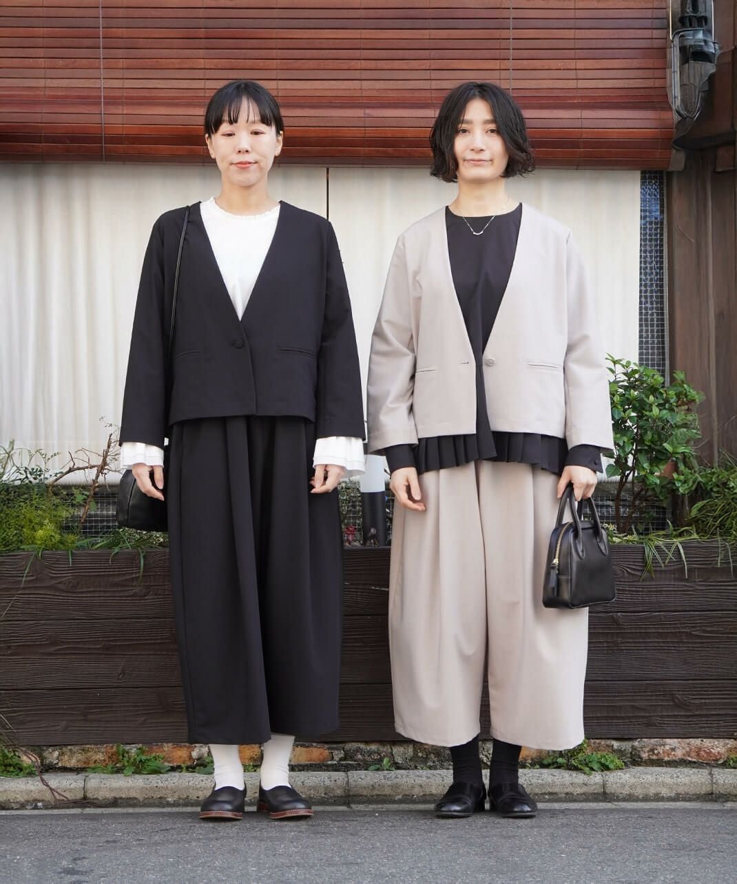 20%off】un cinqフォーマル対応イージーケアワイドタックパンツ