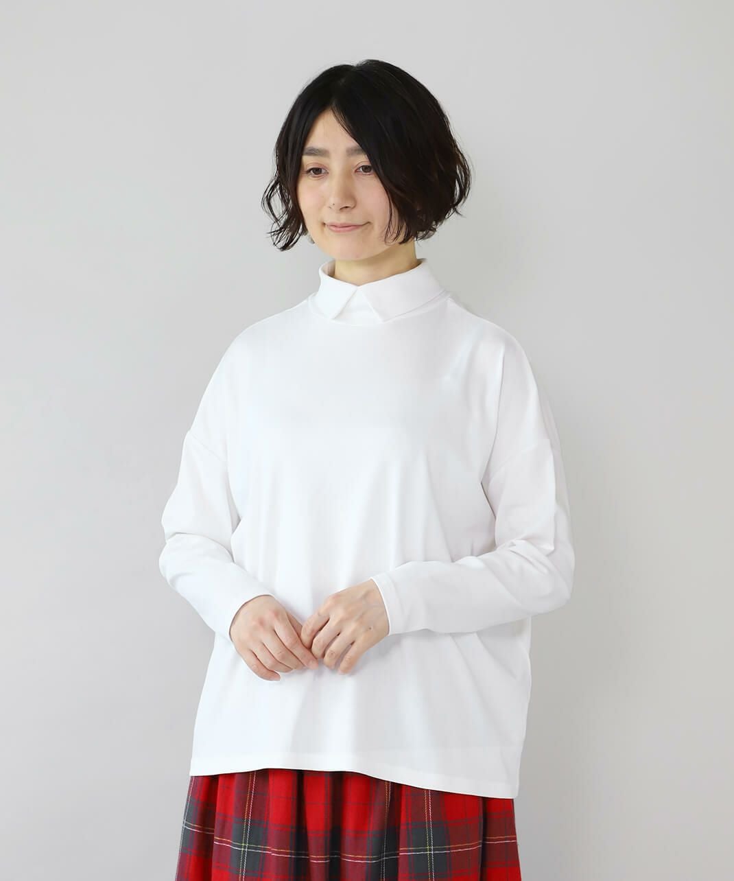 20%off】mumokuteki肌触りなめらか3WAY襟付きカットソー | mumokuteki