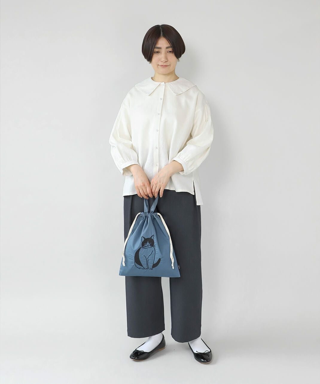 松尾ミユキEmbroidered Drawstring bag L | mumokutekiオンラインストア