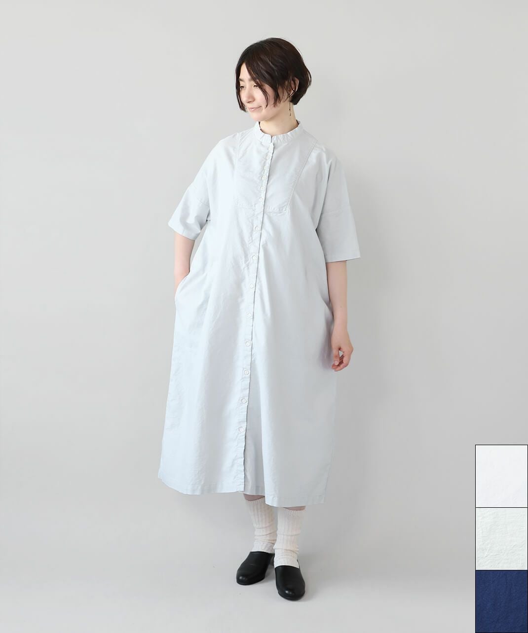 mumokutekiオックス素材のシャツワンピース | mumokutekiオンラインストア