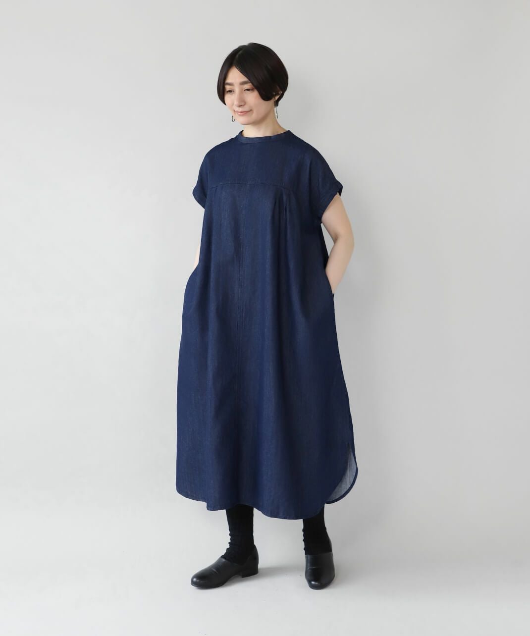 mumokutekiさらりとしたデニムの2WAYワンピース | mumokuteki