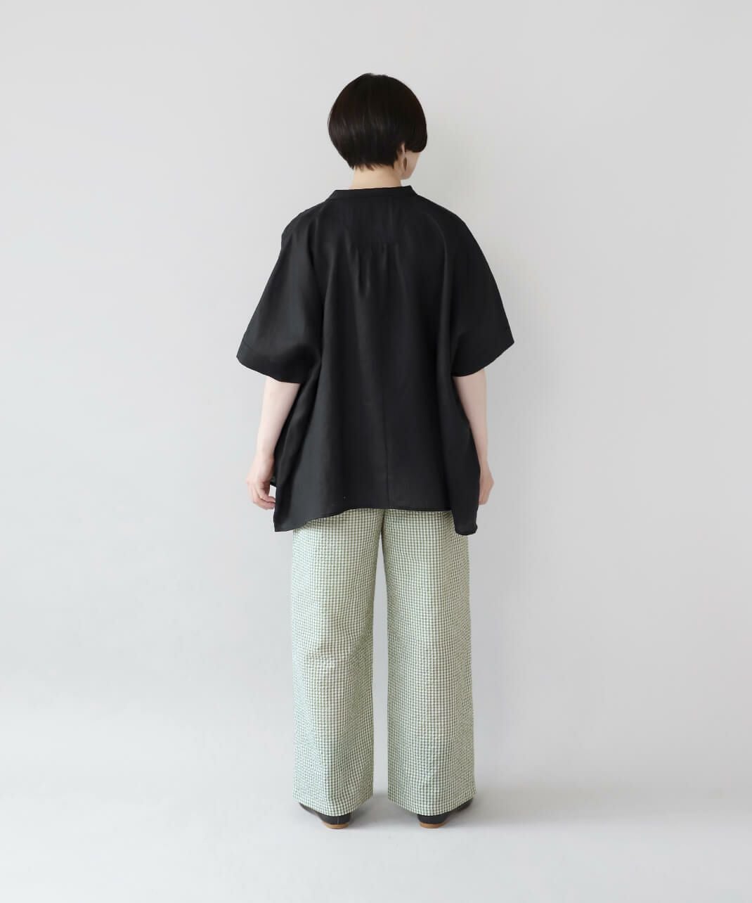 40%off】mumokutekiシアサッカーのギンガムチェックパンツ