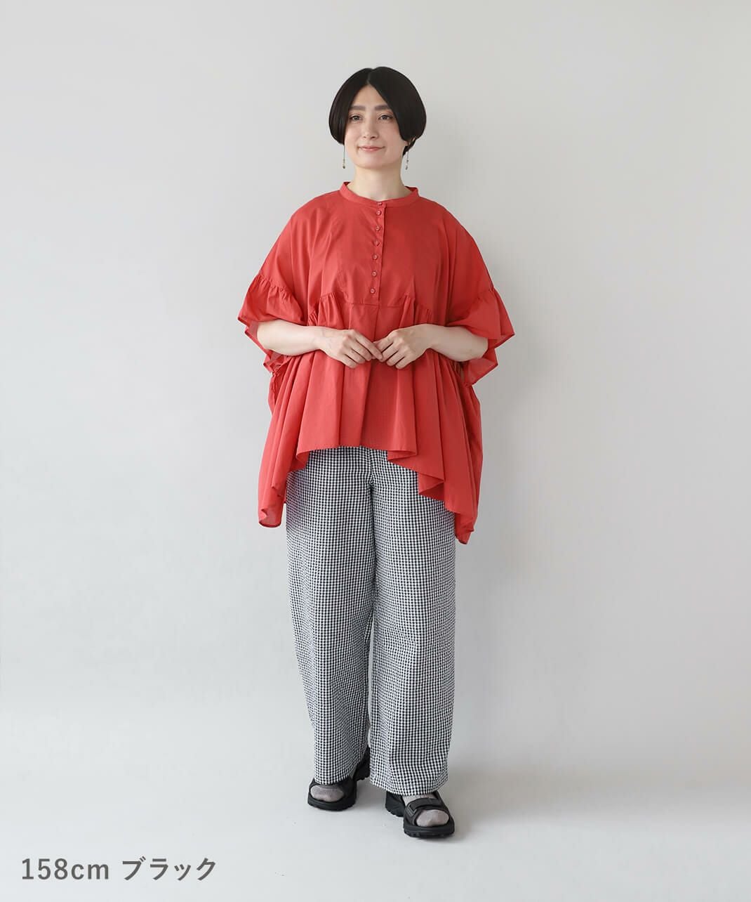 40%off】mumokutekiシアサッカーのギンガムチェックパンツ