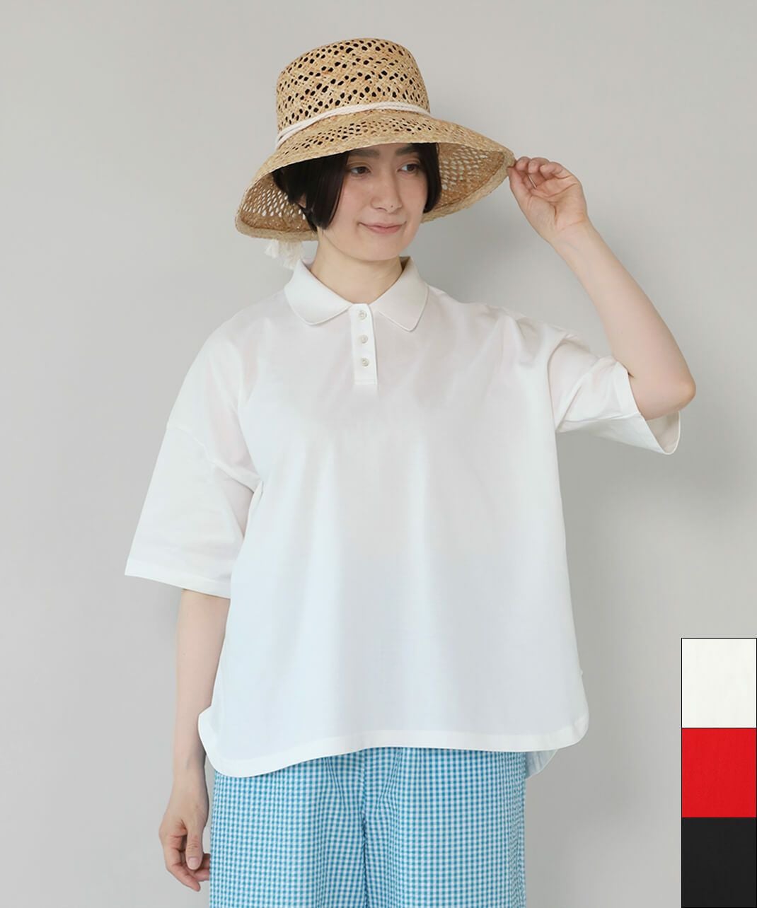 mumokutekiさらりと涼しいワイドポロシャツ | mumokutekiオンラインストア