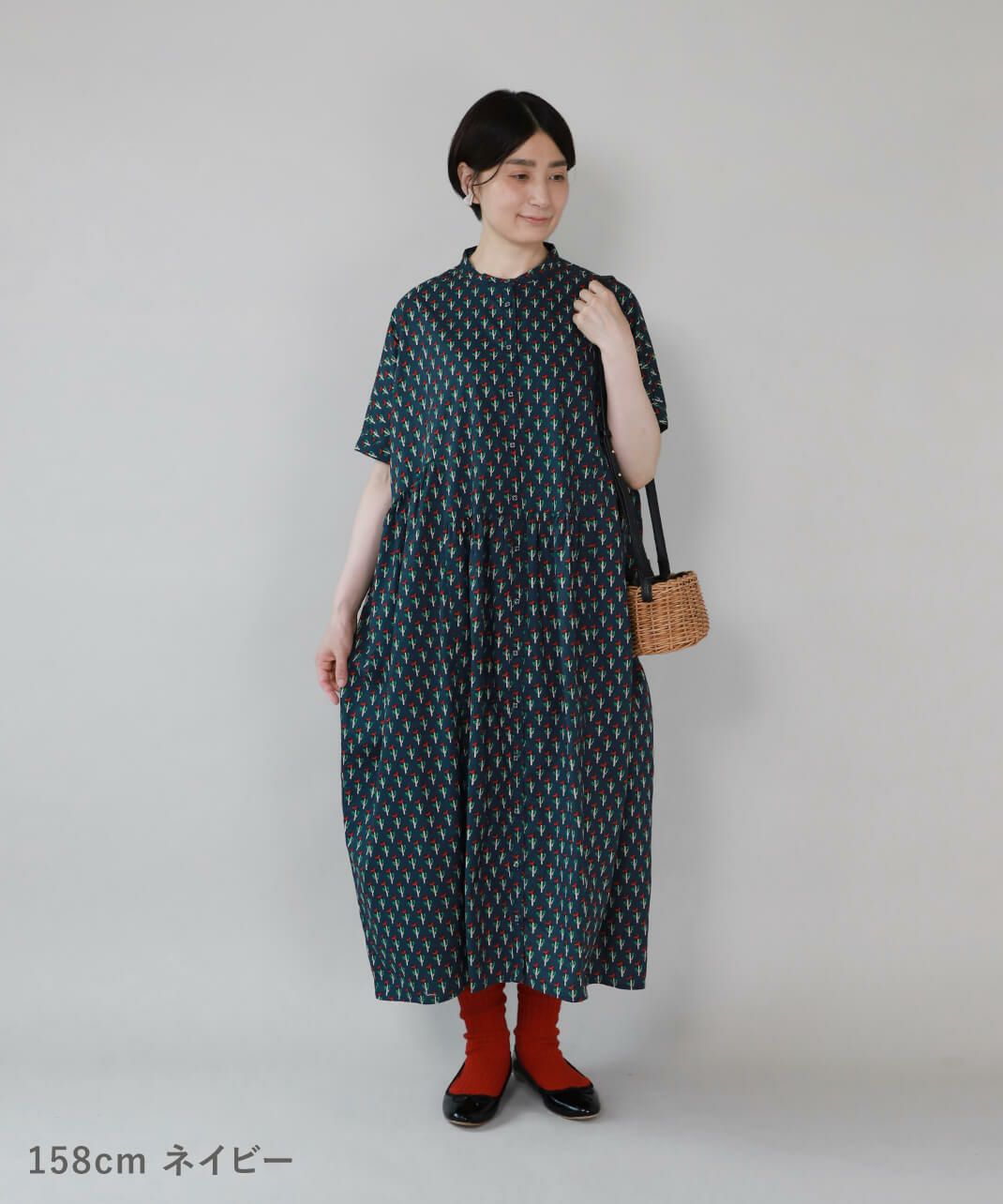 YURK geniet vanコットン素材のボタニカルワイドワンピース
