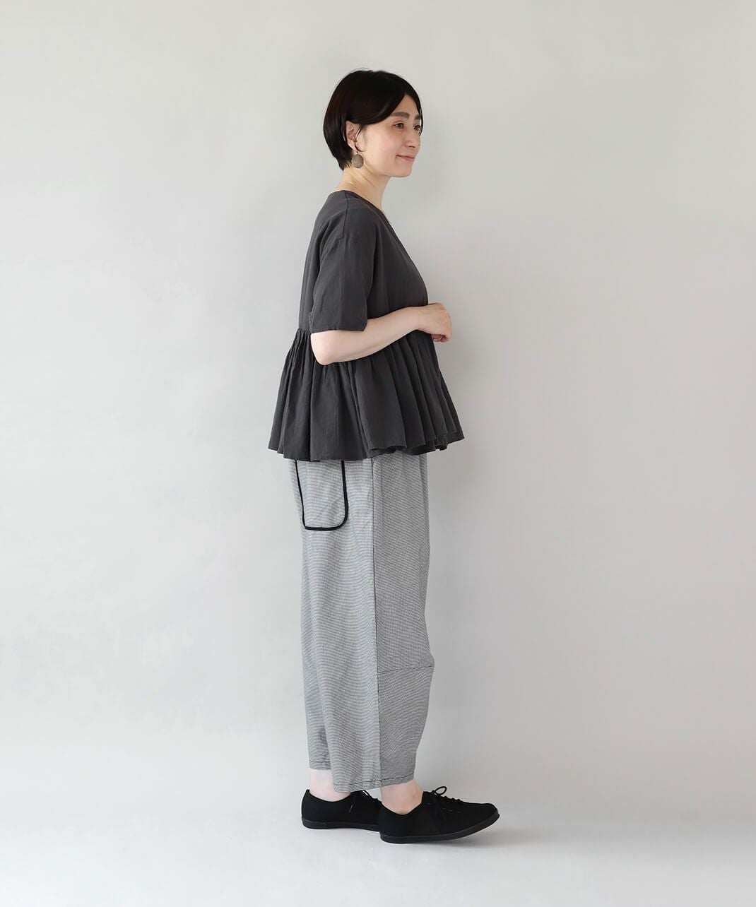 TOUJOURS トゥジュー　カシュクールブラウス　コットンボイル　ベージュ SOコットンボイルのカシュクールブラウス | mumokutekiオンラインストア