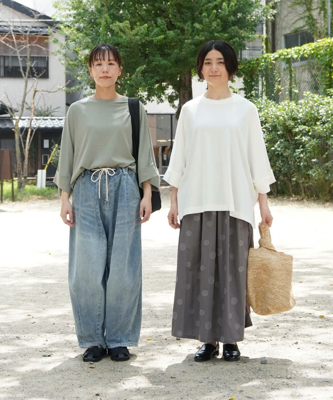 mumokuteki接触冷感＆UVカットポンチョシルエットのワイドカットソー