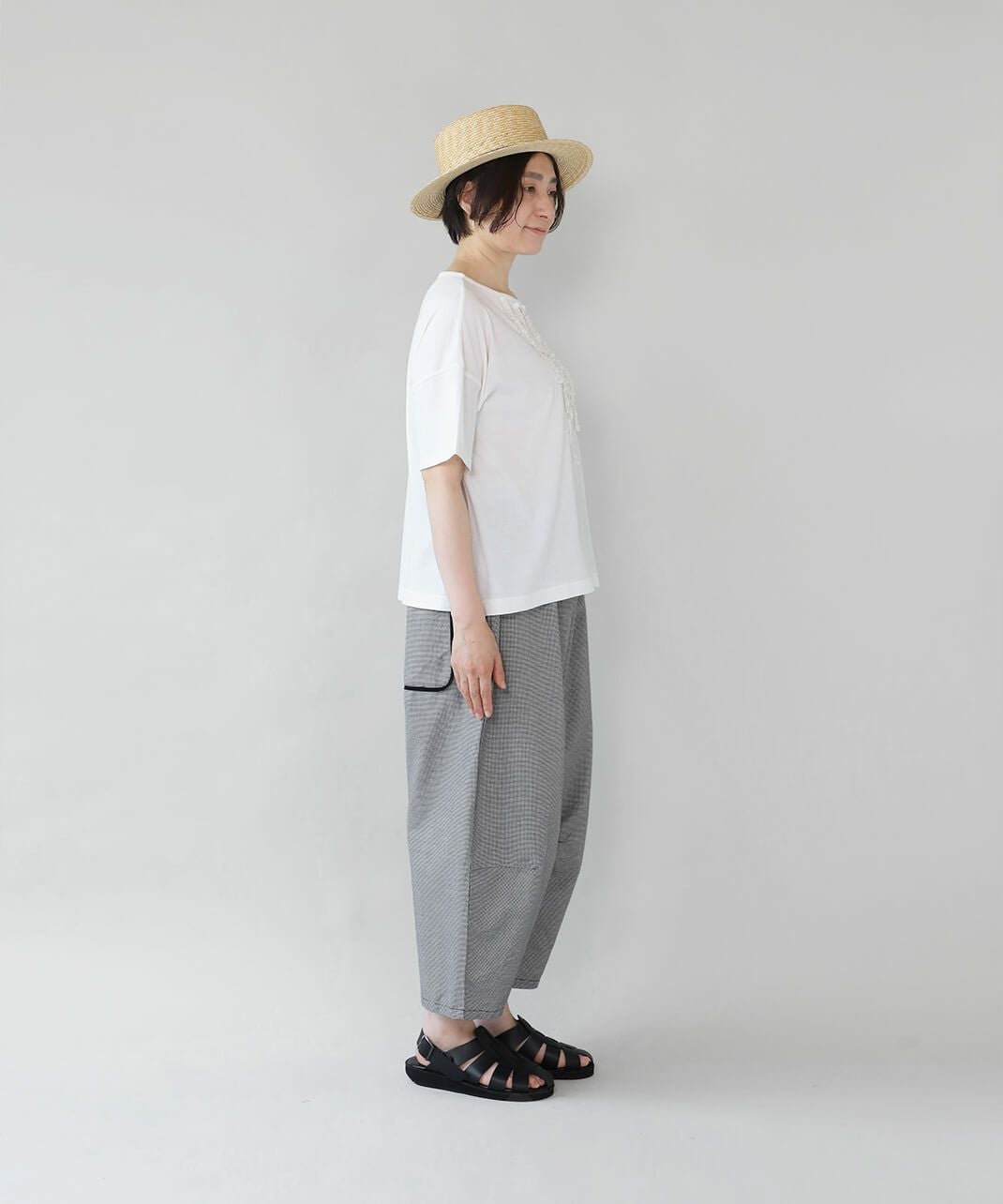 nachukara肌触りの良いソフト天竺のフリルTシャツ | mumokuteki
