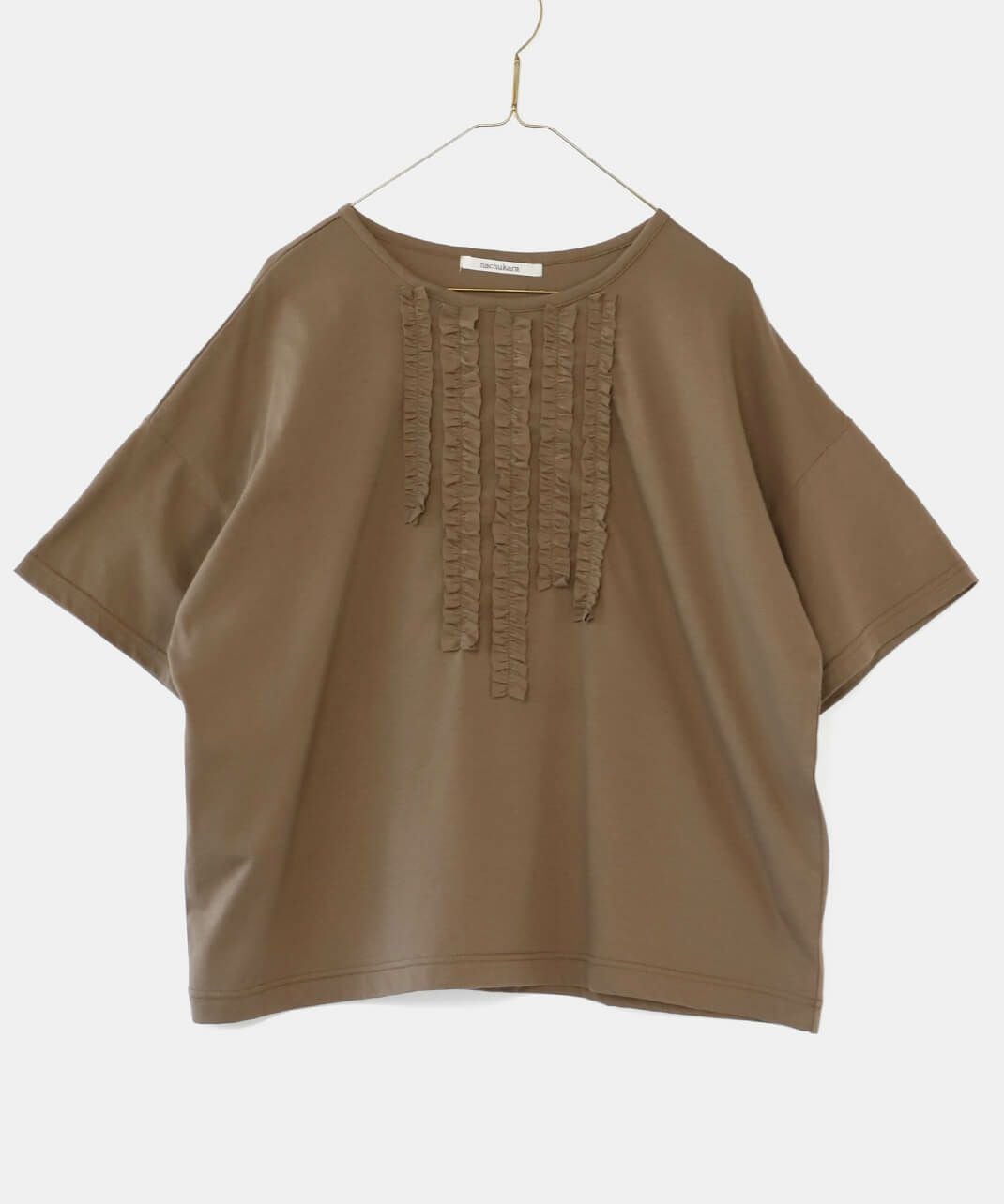 nachukara肌触りの良いソフト天竺のフリルTシャツ | mumokuteki