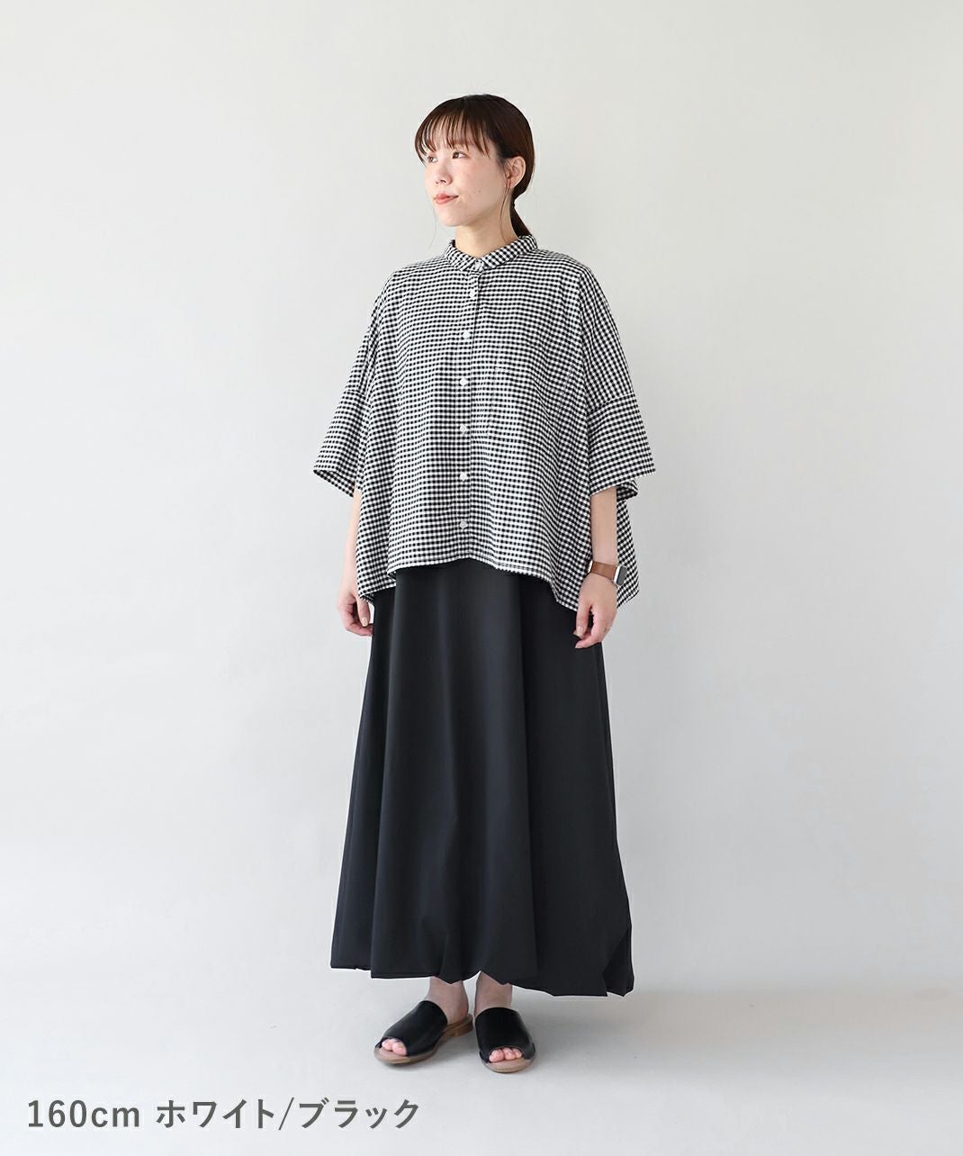 mumokutekiギンガムチェックのオックスワイドシャツ | mumokuteki