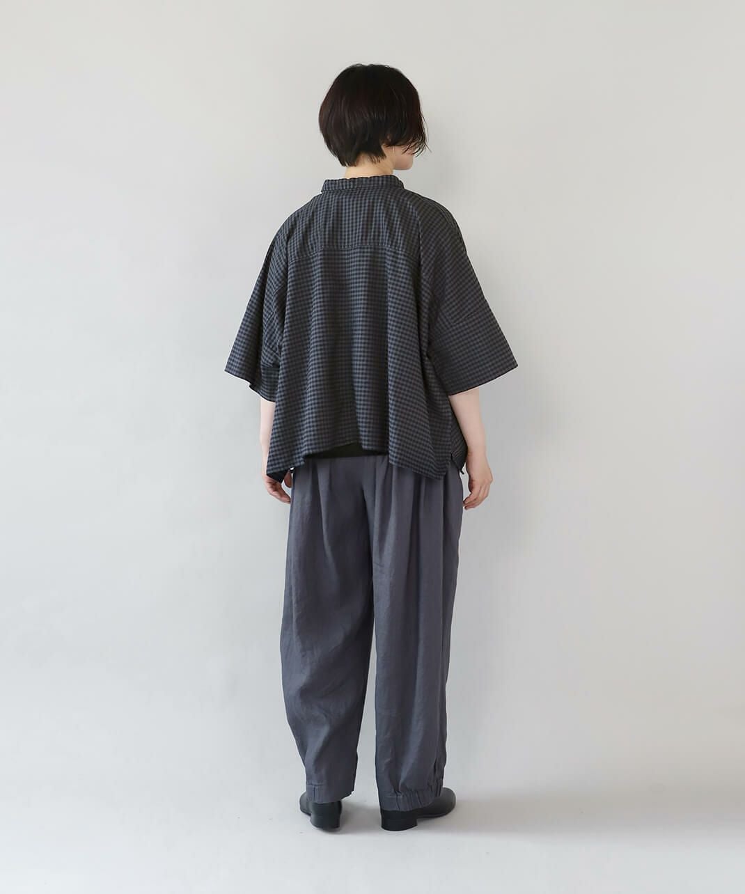 mumokutekiギンガムチェックのオックスワイドシャツ | mumokuteki