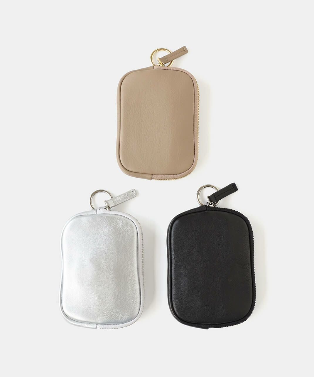 30%off】CACHELLIE牛革のシンプルなラウンドポーチLサイズ