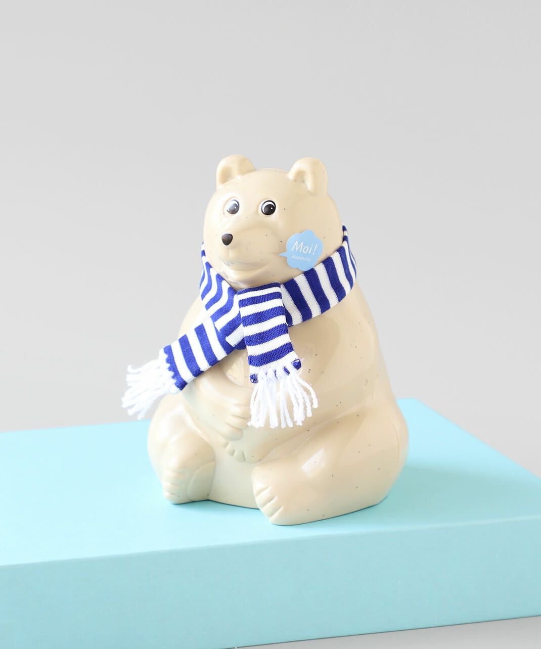 Polar Bear bankシロクマ貯金箱2025マフラー付き | mumokuteki