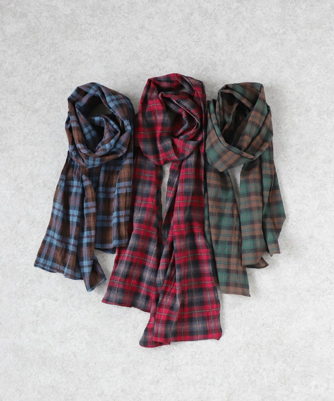 30%off】mumokutekiコットンチェックストール | mumokutekiオンライン