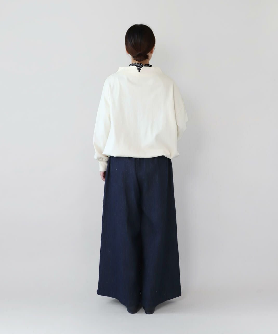 08Mabコットンリネンデニムのワイドパンツ | mumokutekiオンラインストア
