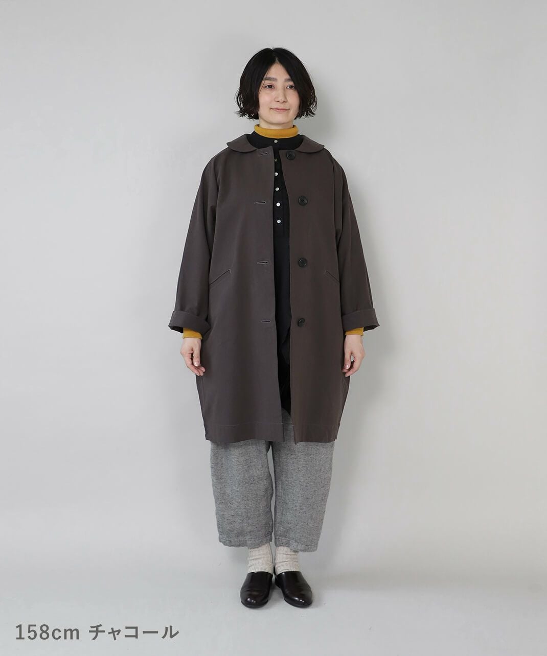 mumokutekiコットンナイロンの丸襟コート | mumokutekiオンラインストア