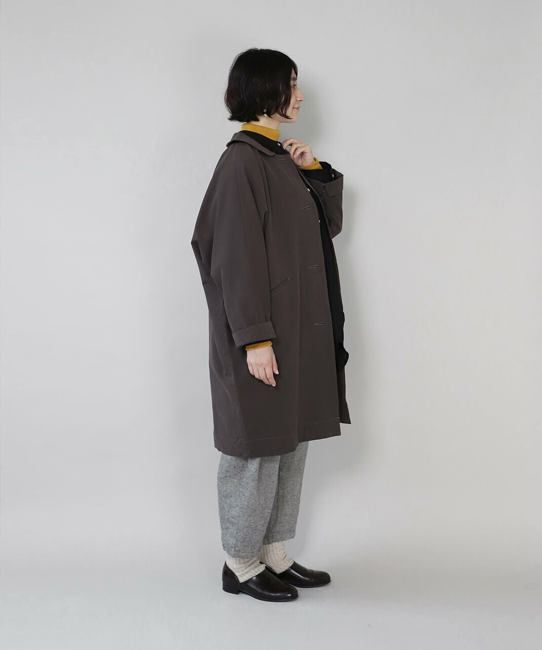 mumokutekiコットンナイロンの丸襟コート | mumokutekiオンラインストア