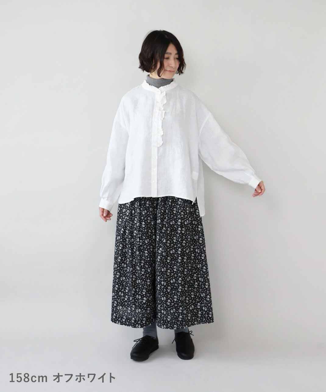 ▪️ゆうゆう▪️ワイルド フラワーズ 袖フリルブラウス／ハンドメイド Can be made without a pattern] How to make an adult size frilled