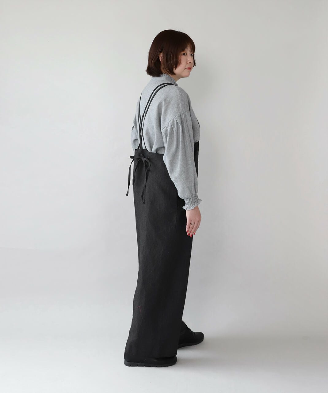 30%off】blue willowリネンのリボンサロペット | mumokutekiオンライン