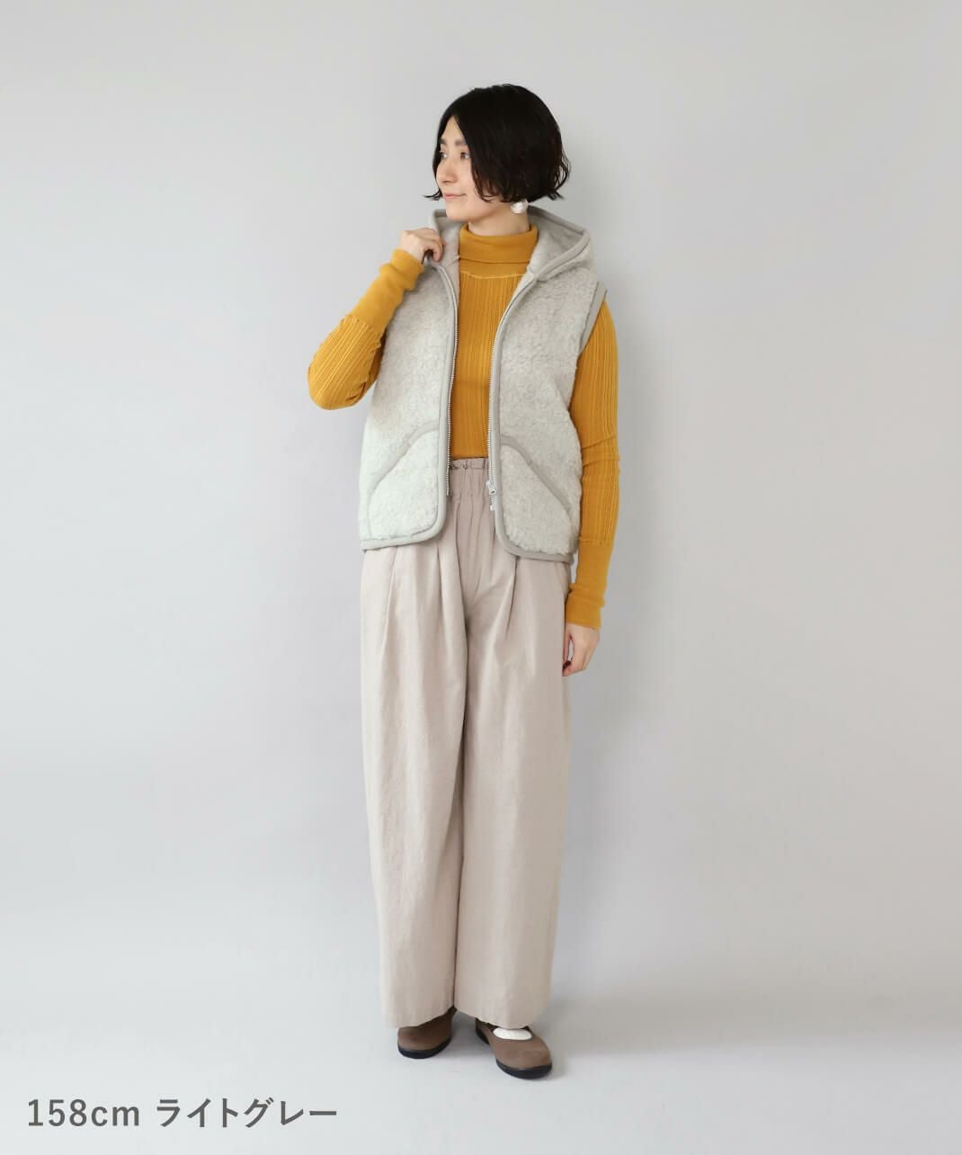 COLDBREAKERウール100%のフード付きボアベスト | mumokutekiオンライン