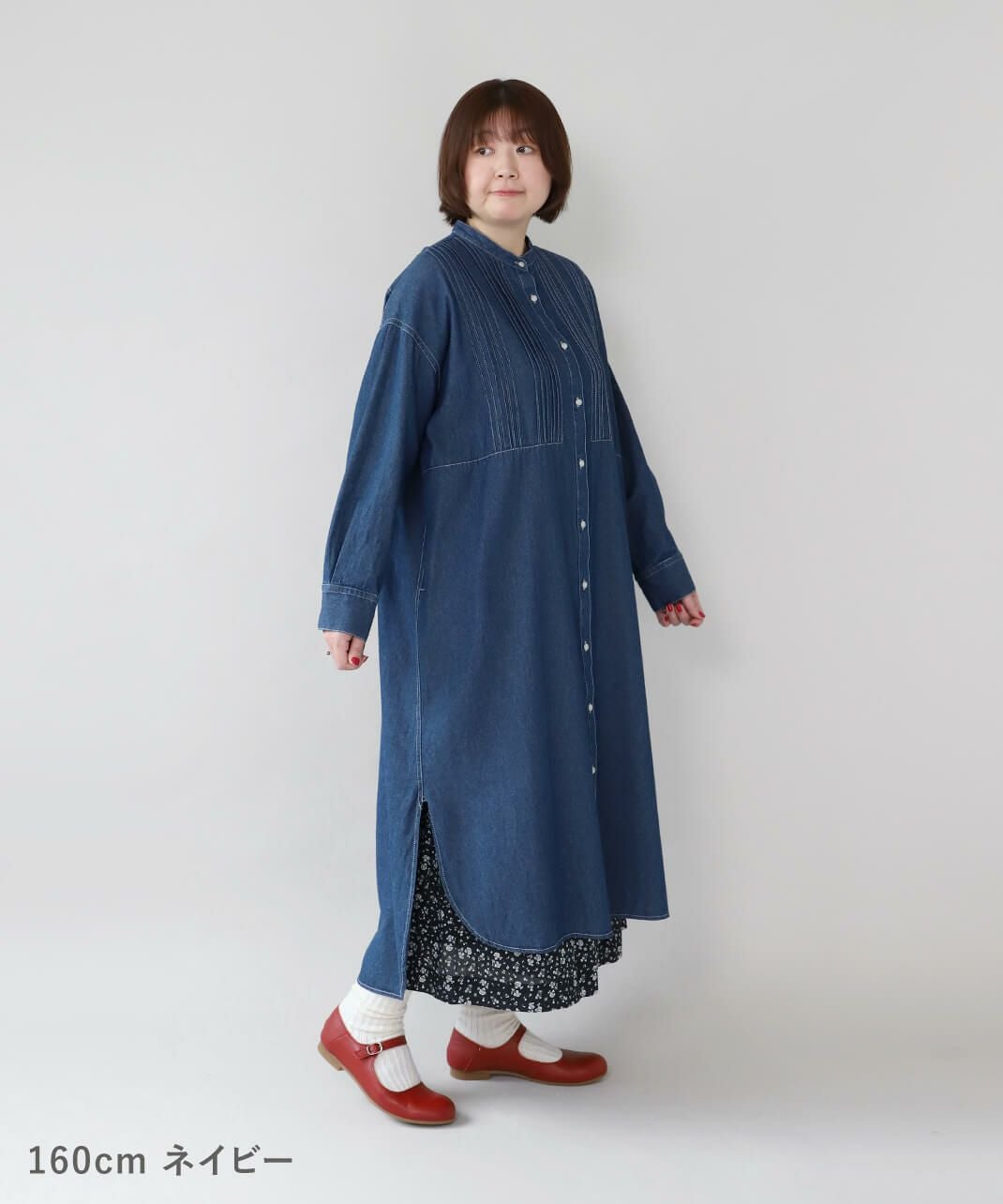 NOANOA☆ワンピース Noiaやわらかいデニムのピンタックワンピース | mumokutekiオンライン