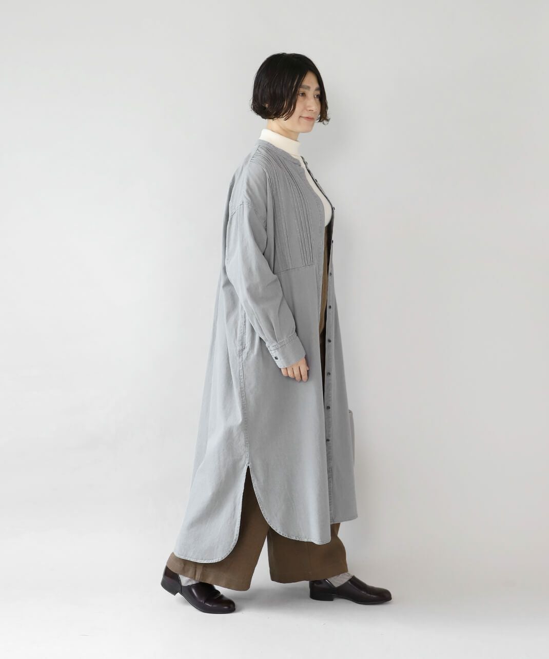 Noiaやわらかいデニムのピンタックワンピース | mumokutekiオンライン