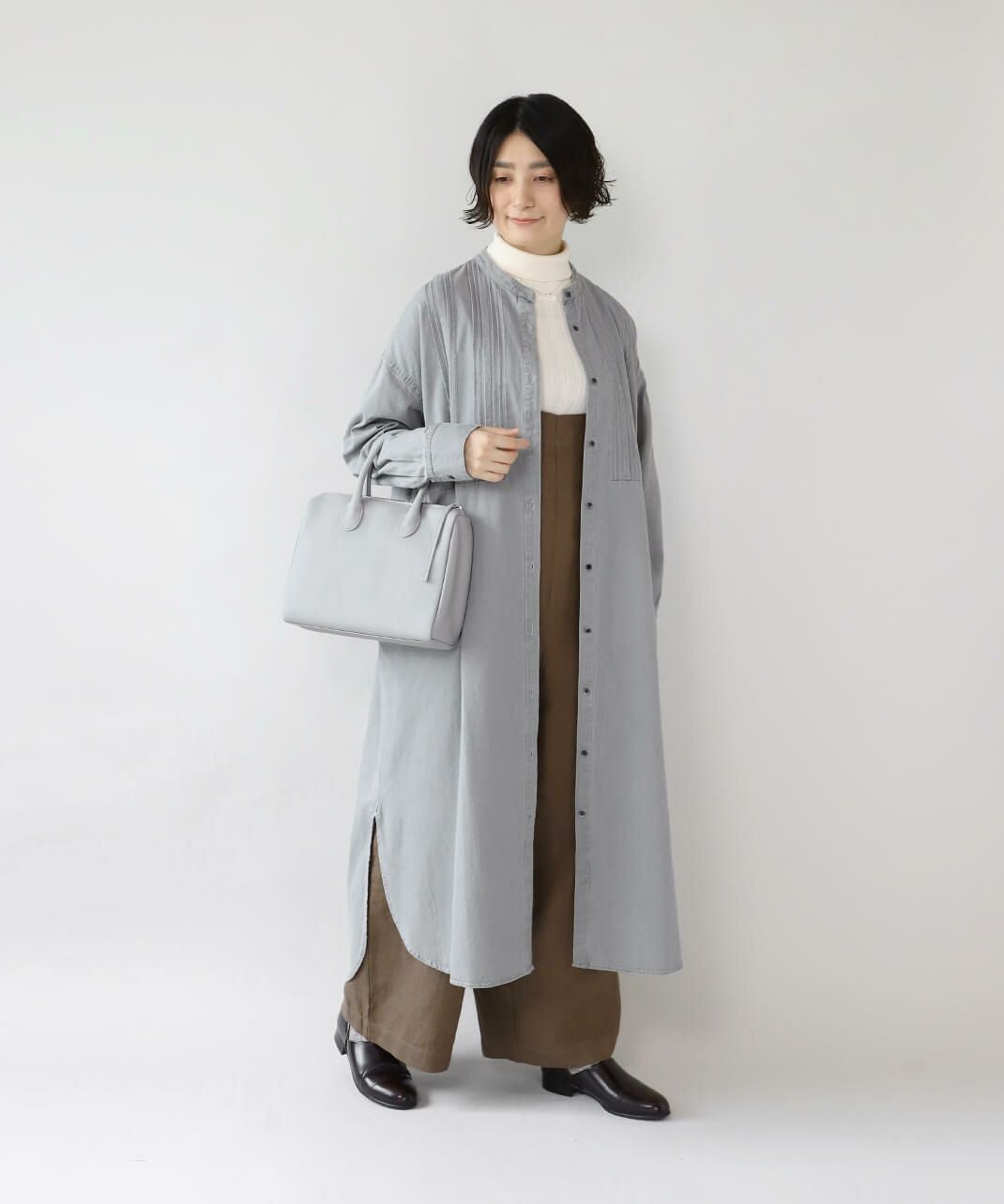 Noiaやわらかいデニムのピンタックワンピース | mumokutekiオンライン
