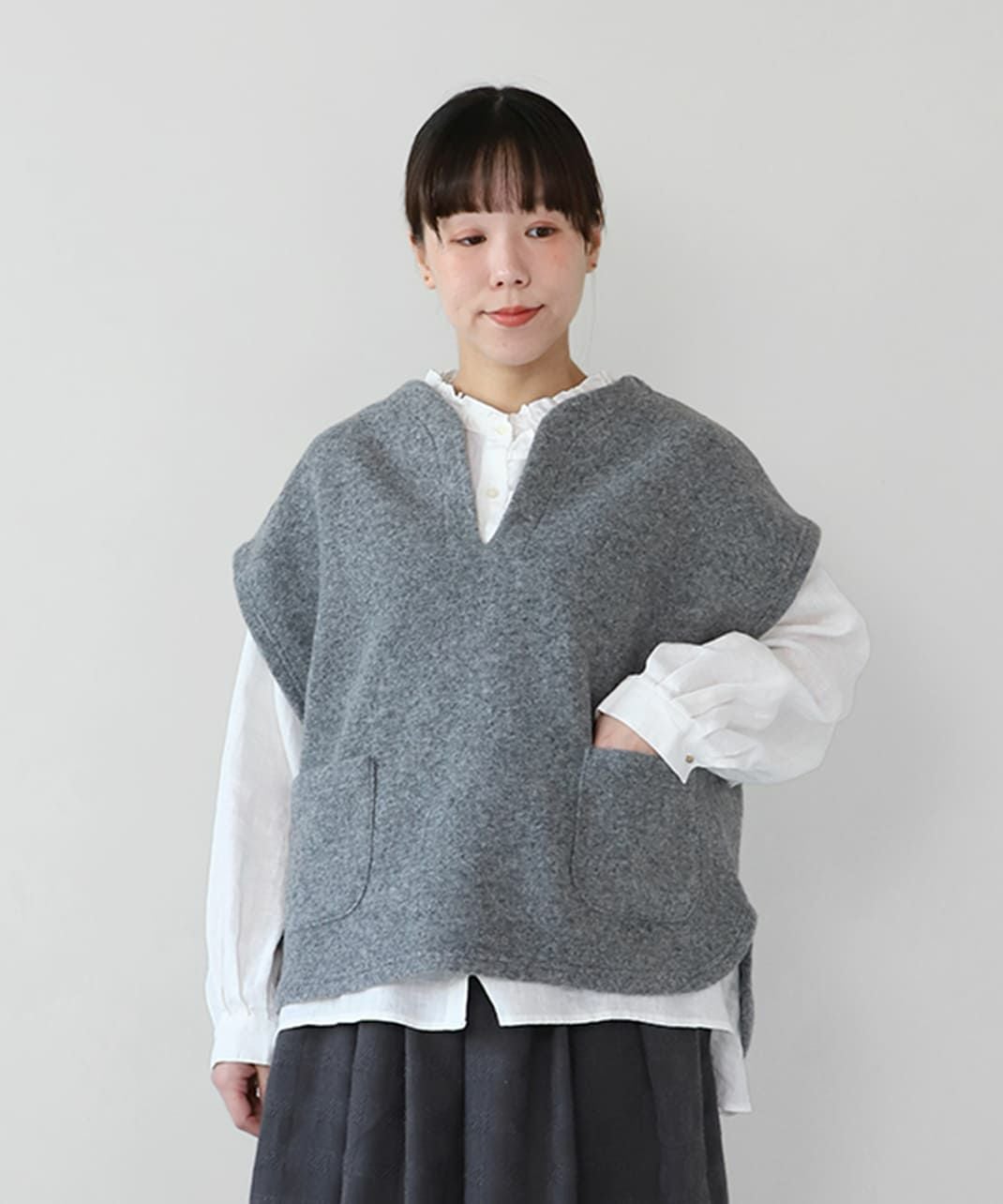 Bliss bunch軽くてあたたかいスライバーニットベスト | mumokuteki