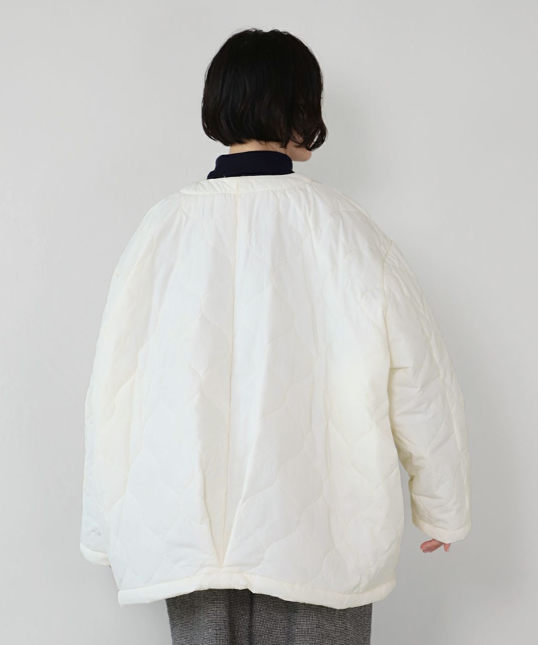 50%off】mumokuteki軽い中綿のワイドキルティングジャケット