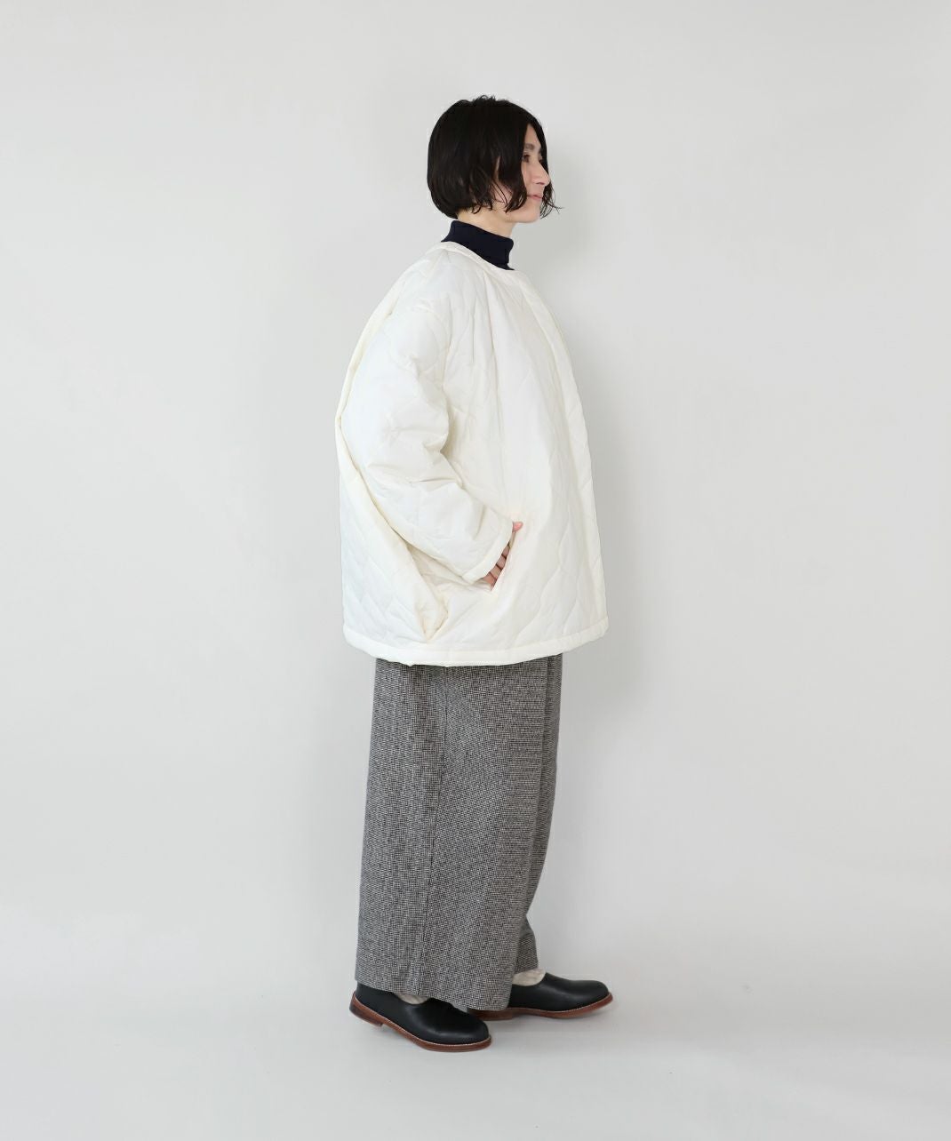 50%off】mumokuteki軽い中綿のワイドキルティングジャケット