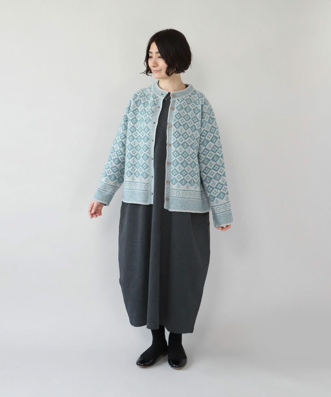 le ciel de demainコットンジャージーのカットソーワンピース