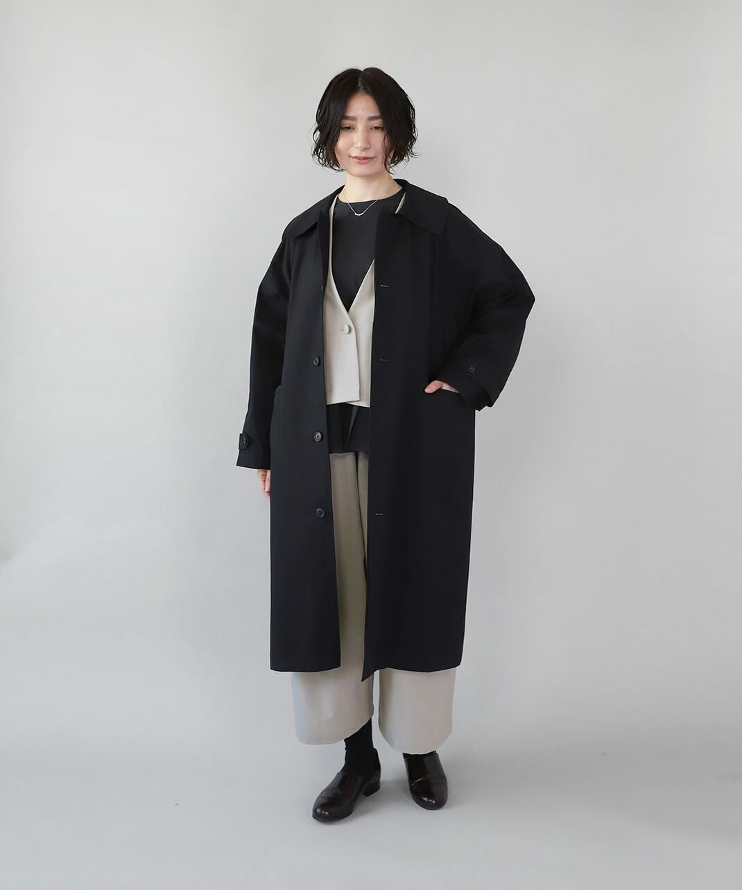 20%off】un cinqフォーマル対応ワイドカラーコート | mumokuteki