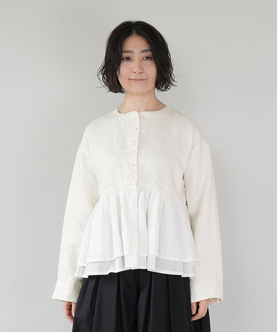 20%off】UNPLEヘビーリネンツイルのペプラムジャケット | mumokuteki