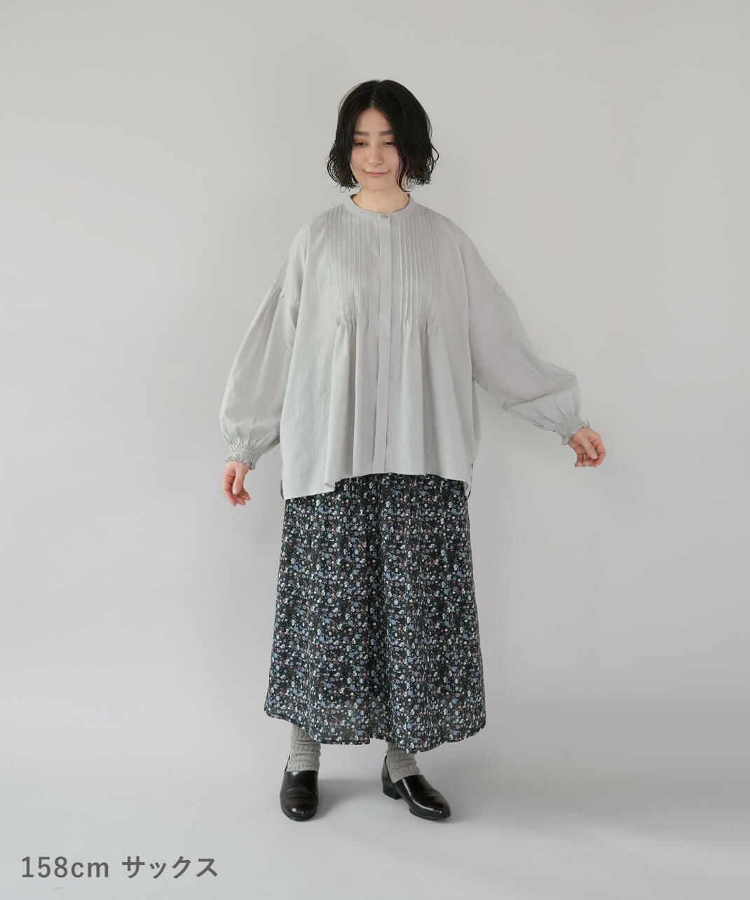 20%off】mumokutekiやわらかいコットンのピンタックブラウス