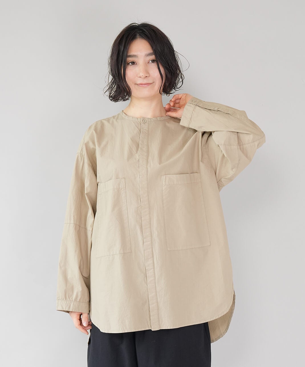 UNPLE大きなポケットのロングシャツ | mumokutekiオンラインストア