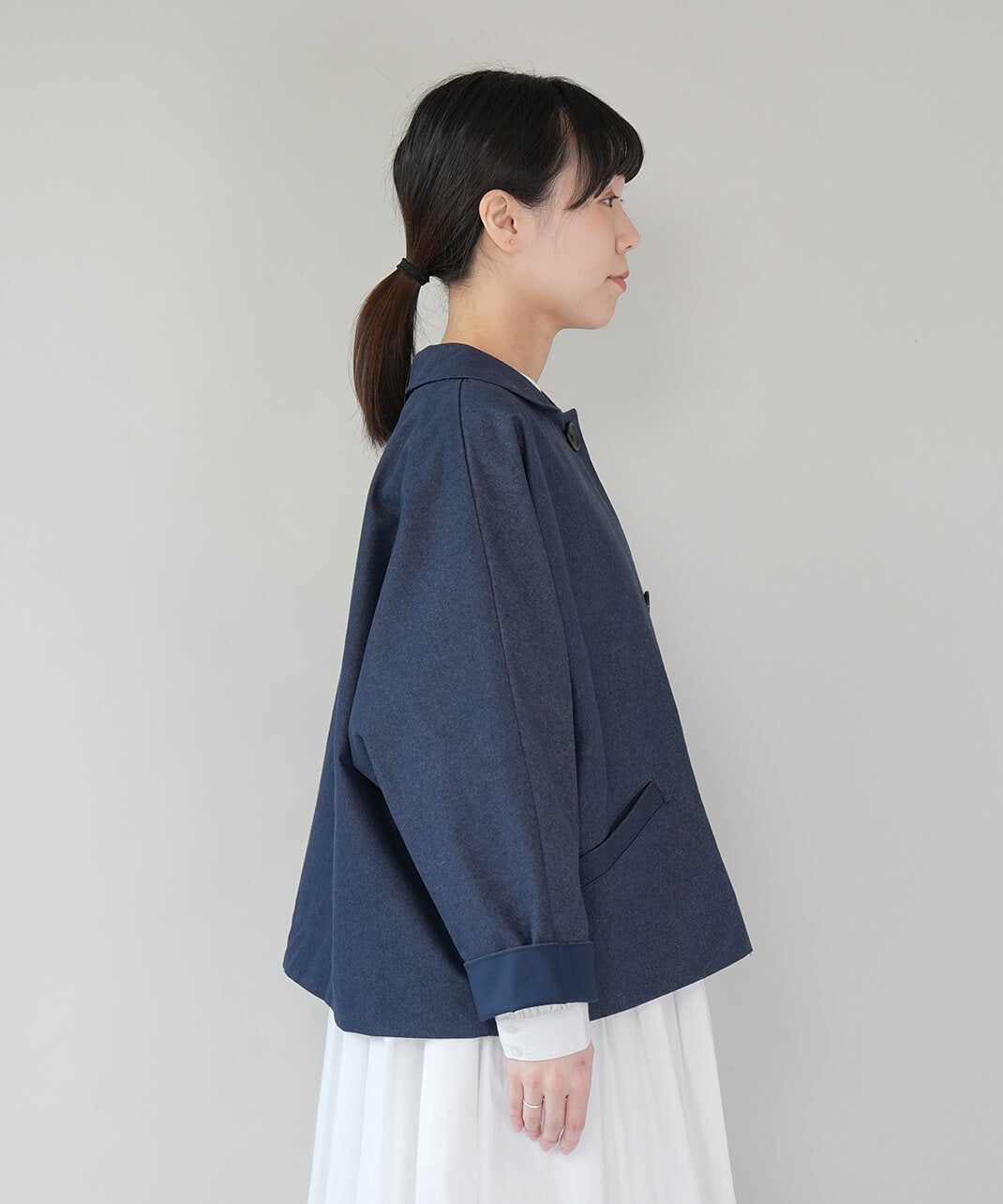 LE CIEL A TEMPS DOUX丸襟のドルマンボックスジャケット | mumokuteki