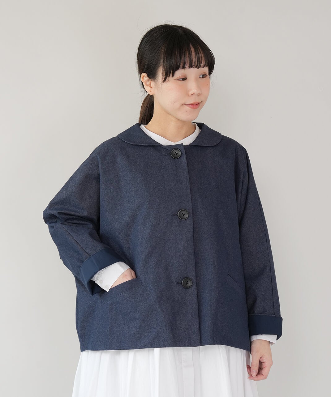 LE CIEL A TEMPS DOUX丸襟のドルマンボックスジャケット | mumokuteki