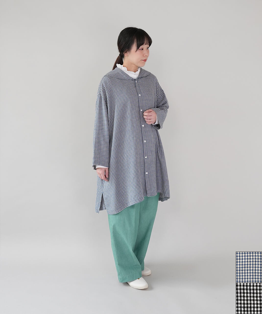 HEAVENLYリネンレーヨンのセーラーカラーチュニック | mumokuteki