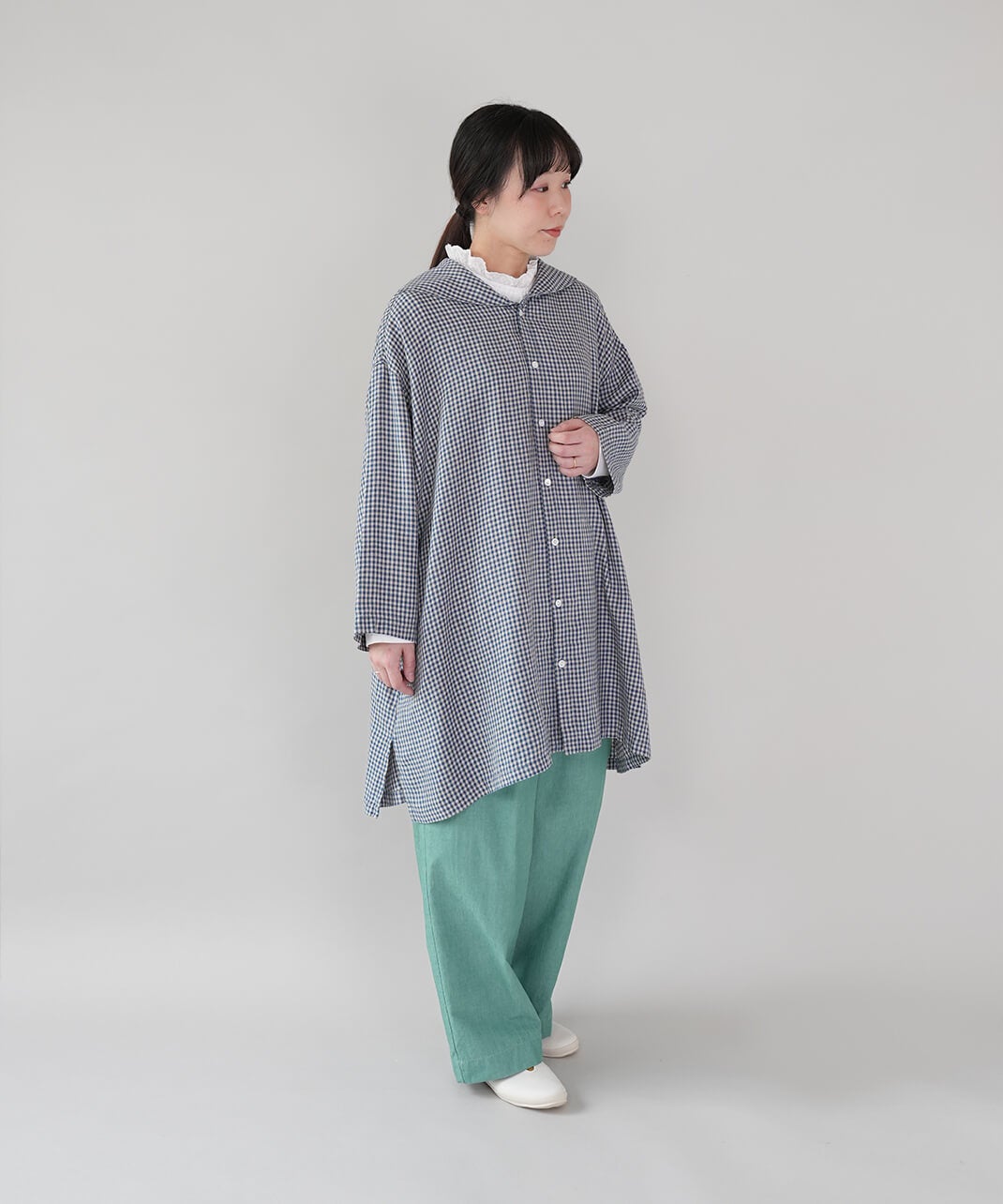 HEAVENLYリネンレーヨンのセーラーカラーチュニック | mumokuteki
